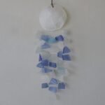 Ancient Wisdom Blue & White Copis & Glass Drop Wind Chime - Image 2