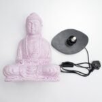 Ancient Wisdom Lavender Cherry Crackle Buddha Lamp – Oval Stand - Image 7