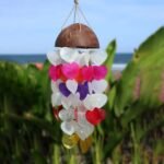 Ancient Wisdom Coconut & Capiz Big Hearts Wind Chime - Image 3