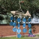 Ancient Wisdom String Fish & Blue Copis Drop Wind Chime - Image 2