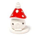 Ancient Wisdom Fairy Toadstool House Ceramic Incense Cone Burner - Image 4