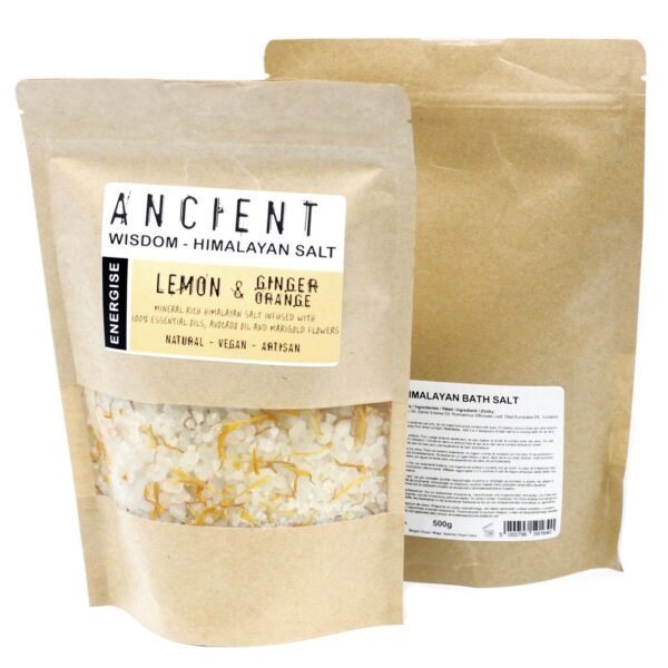 Ancient Wisdom Lemon, Ginger & Orange Himalayan Bath Salt Blend 500g - Energise