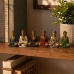 Ancient Wisdom Set of 6 Gold Mini Buddha Statues (Assorted Colours) - Image 2