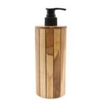 Ancient Wisdom Natural Teakwood Round Soap Dispenser - Image 5