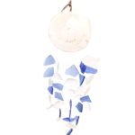 Ancient Wisdom Blue & White Copis & Glass Drop Wind Chime