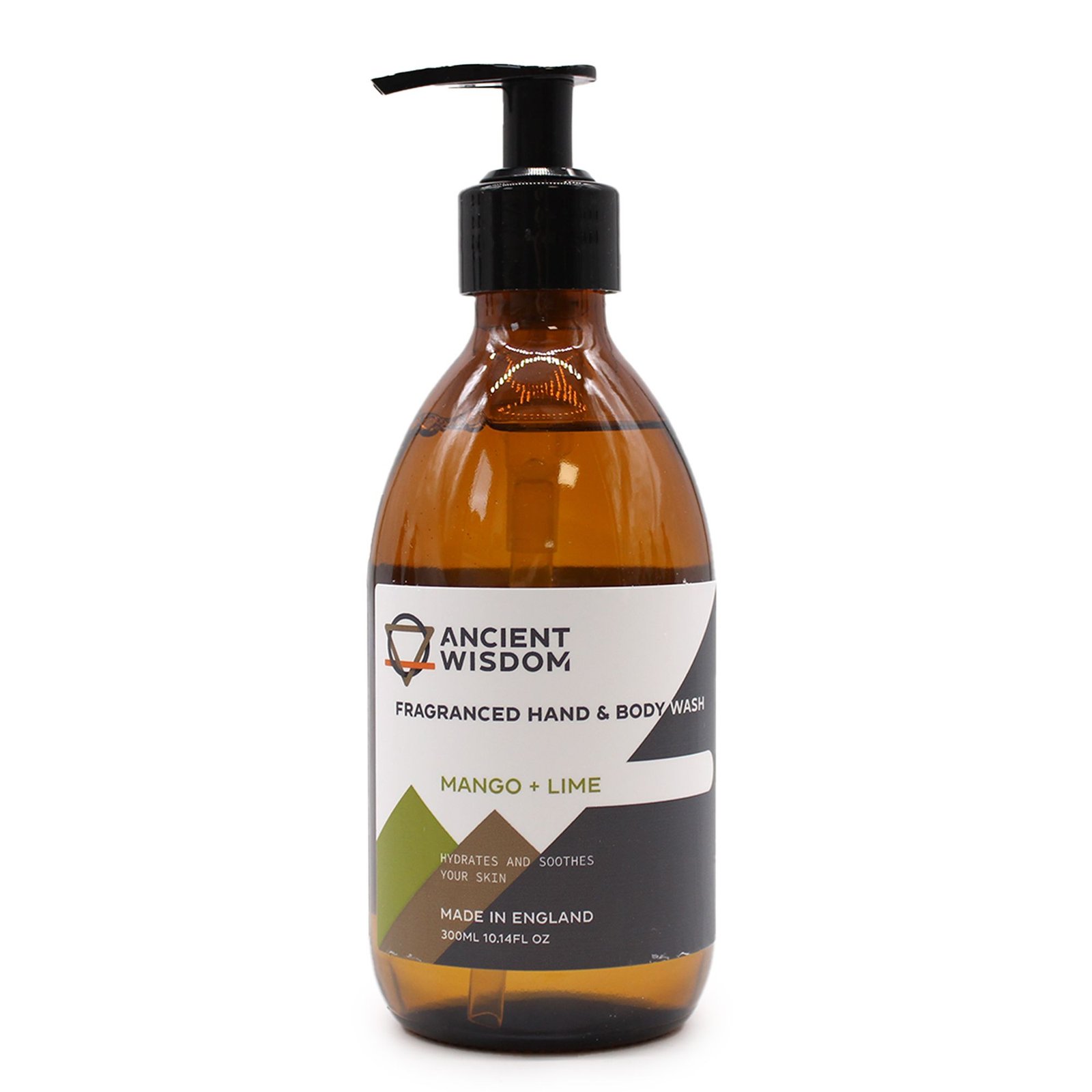 bG9jYWw6Ly9tZWRpYS85Uy9HRS82MFIzMEMxRzZSVktHRTlTLzExODdhMTkzLmpwZWc.jpg Ancient Wisdom Mango & Lime Hand & Body Wash 300ml - Image 1