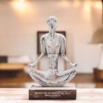 Ancient Wisdom Wooden Yoga Lady Figurine (Easy Pose) – Whitewash – Breathe In Breathe Out Brilliance - Image 3