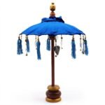 Ancient Wisdom Blue 40cm Bali Home Decor Cotton Parasol
