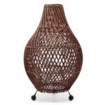 Ancient Wisdom Dark Brown Rattan Table Lamp