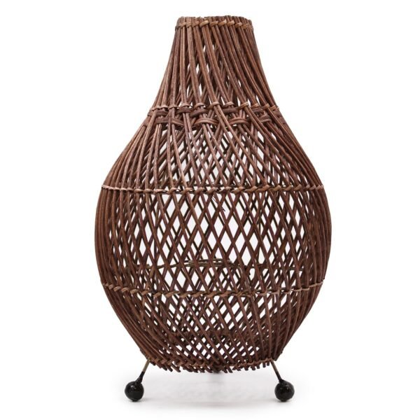 Ancient Wisdom Dark Brown Rattan Table Lamp