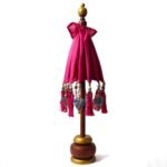 Ancient Wisdom Pink 40cm Bali Home Decor Cotton Parasol - Image 3
