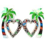 Ancient Wisdom Large Handmade Coconut Mosaic Heart Double Picture Frames - Image 7