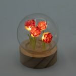 Ancient Wisdom LED Floral Glow Garden Dome Light - 5 Red Roses - Image 2