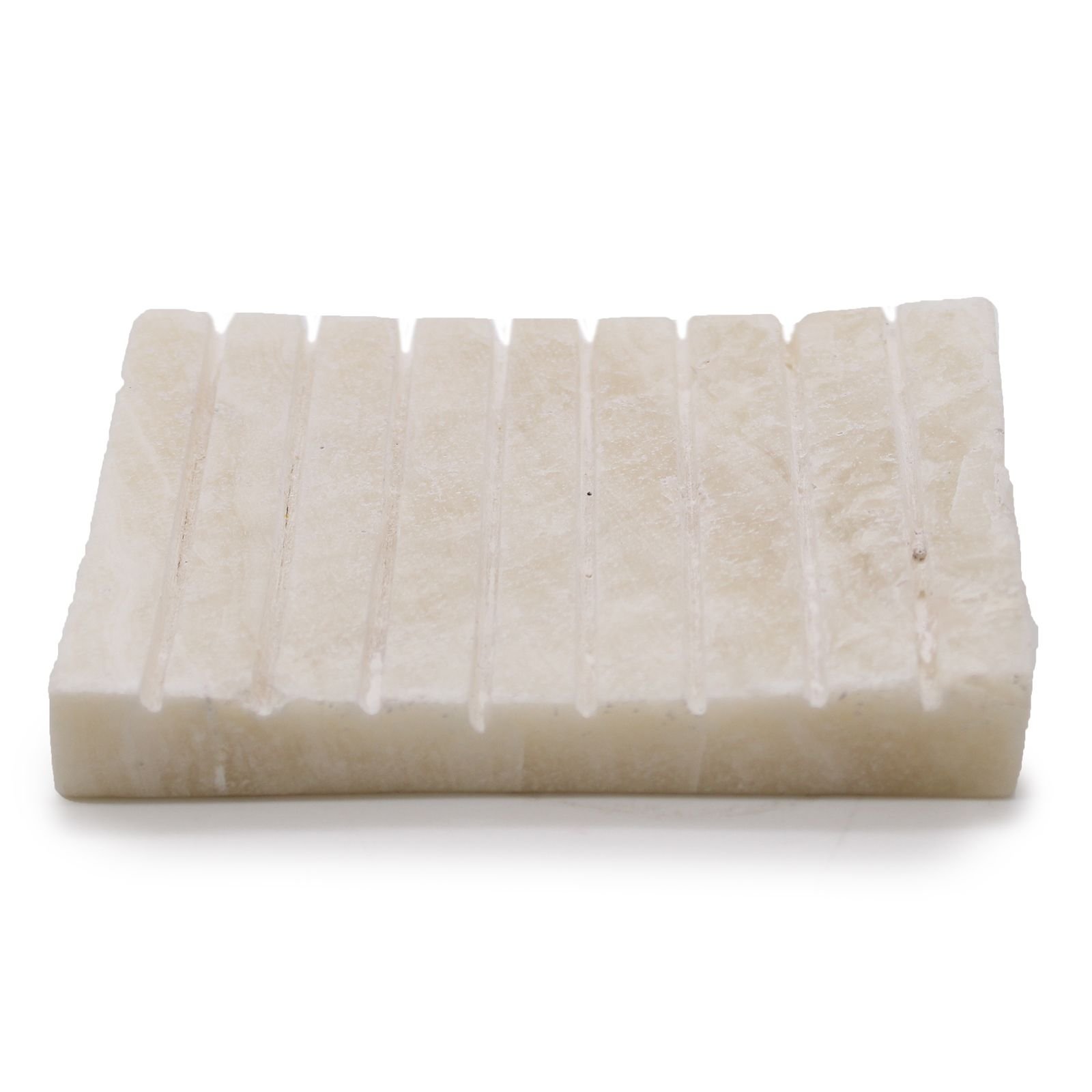 bG9jYWw6Ly9tZWRpYS8xSC9DRC82MFIzMEMxRzZSVjNDRDFILzdhMmRjYmVlLmpwZWc.jpg Ancient Wisdom White Onyx Ridged Soap Dish - Image 1