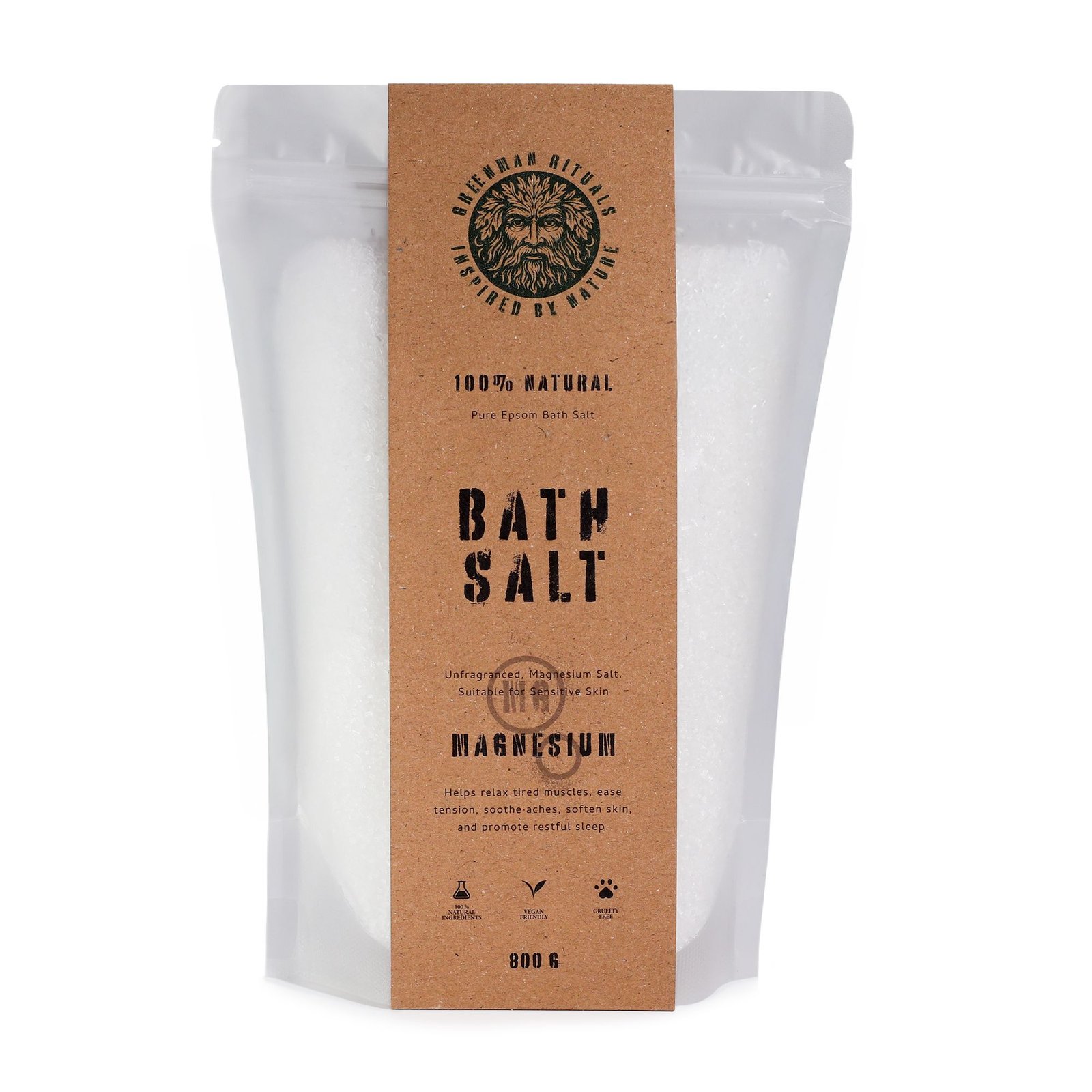 bG9jYWw6Ly9tZWRpYS8xSC9KRC82MFIzMEMxSjY0VDNKRDFILzI4NWViMzg3LmpwZw.jpg Ancient Wisdom Greenman Rituals Magnesium Epsom Bath Salt – Pure Formula - Image 1