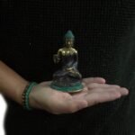 Ancient Wisdom Medium Brass Hand Up Sitting Buddha Statue - Image 2