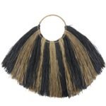 Ancient Wisdom Large Zebra Design Seagrass Fan Wall Decor
