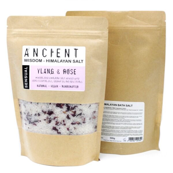 Ancient Wisdom Ylang Ylang & Rose Himalayan Bath Salt Blend 500g – Sensual