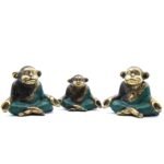 Ancient Wisdom Set of 3 Family of Yoga Monkeys (Assorted Sizes)