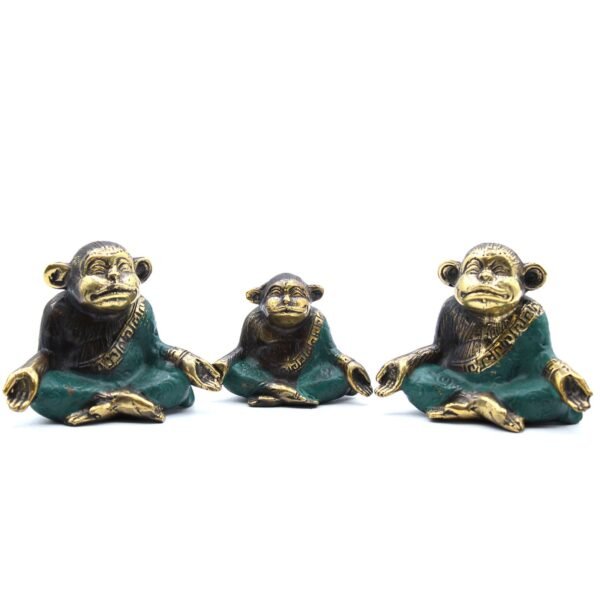 Ancient Wisdom Set of 3 Family of Yoga Monkeys (Assorted Sizes)