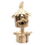 Ancient Wisdom Handcrafted Driftwood Bird Box On Stand - Image 2