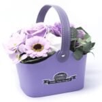 Ancient Wisdom Soft Lavender Soap Flowers Bouquet Petite Basket