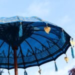 Bali Patio Parasol - Cotton - Turquoise Decor - 1.5m - Image 3