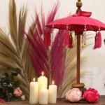 Ancient Wisdom Pink 40cm Bali Home Decor Cotton Parasol - Image 4