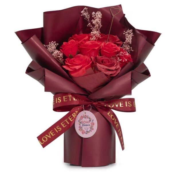 Ancient Wisdom Large Soap Red Roses Bouquet - Love Is Eternal