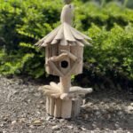 Ancient Wisdom Handcrafted Driftwood Bird Box On Stand - Image 4