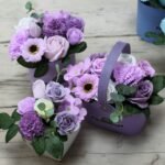 Ancient Wisdom Soft Lavender Soap Flowers Bouquet Petite Basket - Image 2