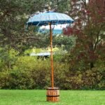 Bali Patio Parasol - Cotton - Turquoise Decor - 1.5m - Image 4