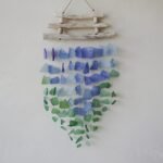Ancient Wisdom Blue & Green Glass Three Stick Wind Chime - Image 4