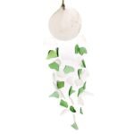 Ancient Wisdom Green & White Copis & Glass Drop Wind Chime