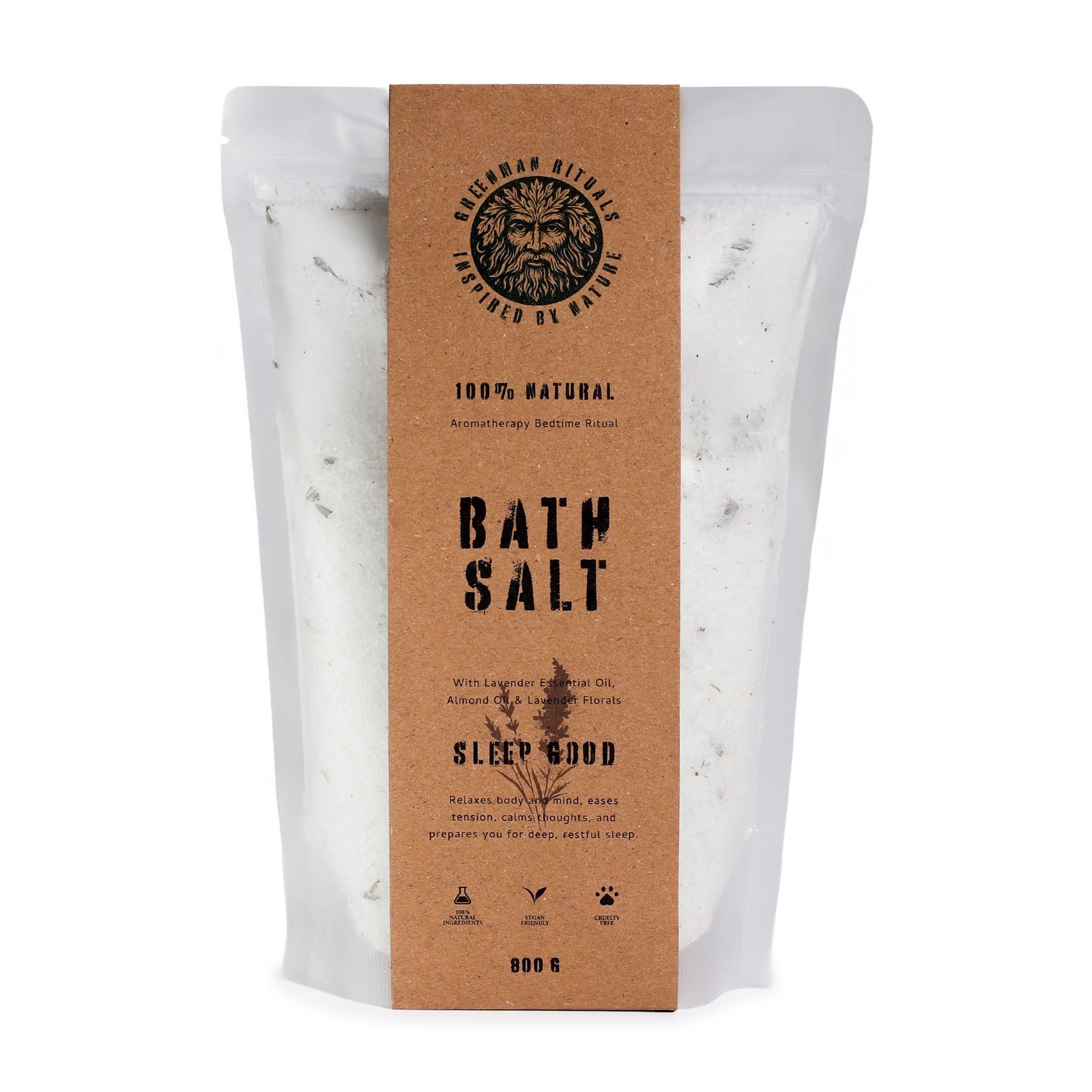 bG9jYWw6Ly9tZWRpYS8xSy9KRC82MFIzMEMxSjY0VDNKRDFLLzFkMzVmYjQyLmpwZw.jpg Ancient Wisdom Greenman Rituals Lavender Aromatherapy Epsom Bath Salt – Sleep Good - Image 1
