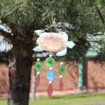 Ancient Wisdom Aqua Turtle Carving & Copis Drop Wind Chime - Image 2