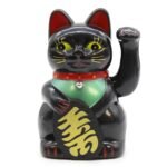 Ancient Wisdom Black Waving Money Cat – 15cm