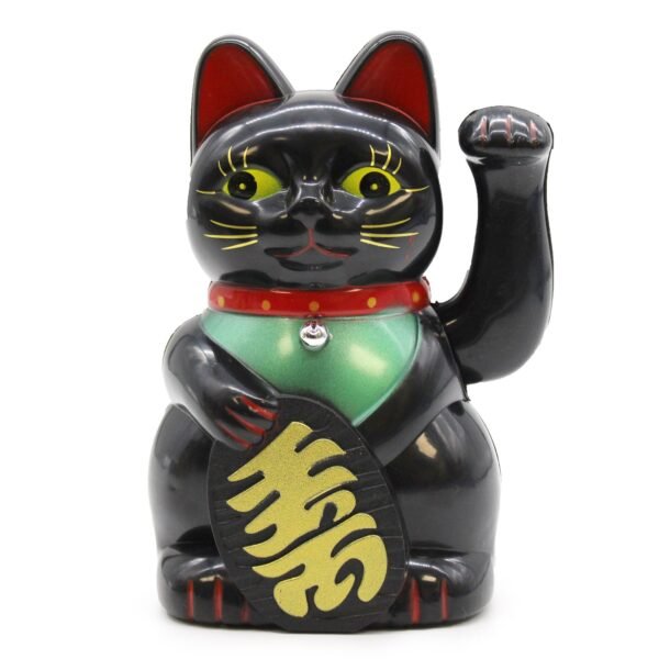 Ancient Wisdom Black Waving Money Cat – 15cm