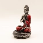 Ancient Wisdom Medium Bali Hand Painted Buddha Candle Holder – Red - Image 6