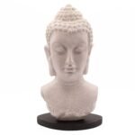 Ancient Wisdom Lavender Crackle Buddha Bust Lamp – Oval Stand