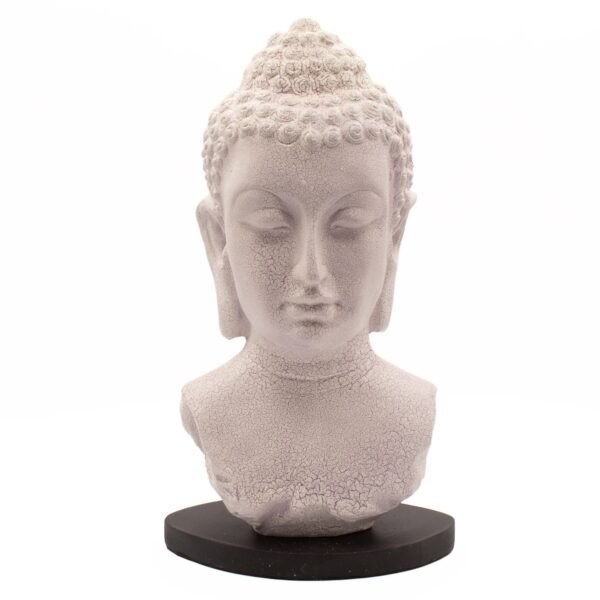 Ancient Wisdom Lavender Crackle Buddha Bust Lamp – Oval Stand