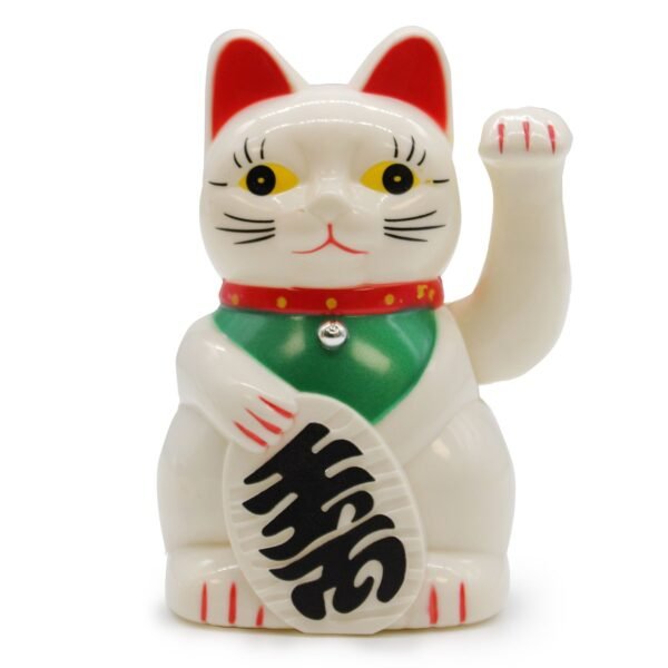 Ancient Wisdom White Waving Money Cat - 15cm