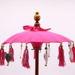 Ancient Wisdom Pink 40cm Bali Home Decor Cotton Parasol - Image 7