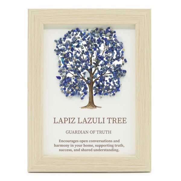 Ancient Wisdom Gemstone Framed Picture - Tree of Life - Lapiz (20x14.7x1cm)
