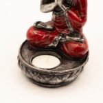Ancient Wisdom Medium Bali Hand Painted Buddha Candle Holder – Red - Image 3