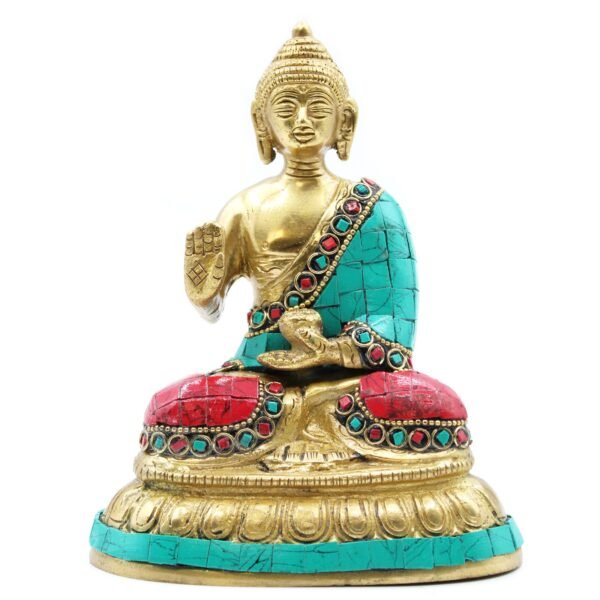 Ancient Wisdom Brass 15cm Blessing Buddha Figure