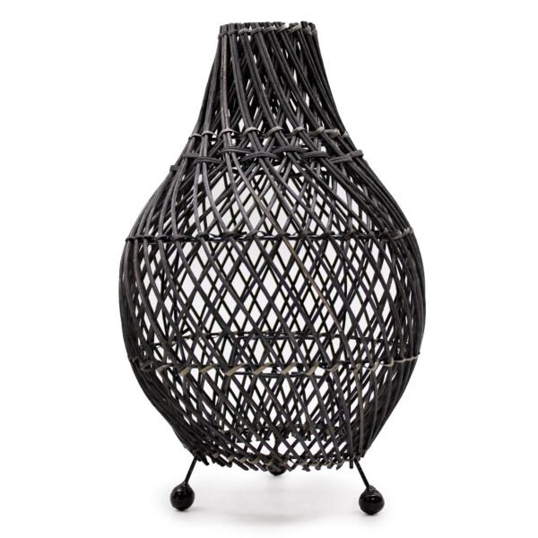 Ancient Wisdom Black Rattan Table Lamp