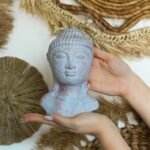Ancient Wisdom Tranquility Buddha Head - Blue Copper - Image 3
