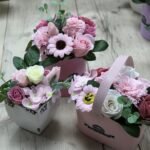 Ancient Wisdom Peaceful Pink Soap Flowers Bouquet Petite Basket - Image 2