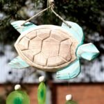 Ancient Wisdom Aqua Turtle Carving & Copis Drop Wind Chime - Image 3